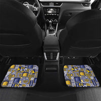 Tokelau Manuia te Kilihimahi Car Mats Pacific Patchwork Xmas Vibes LT9 Set 2pcs - Back Blue - Polynesian Pride