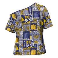 Tokelau Manuia te Kilihimahi Cross Shoulder Shirt Pacific Patchwork Xmas Vibes LT9 - Polynesian Pride