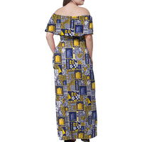 Tokelau Manuia te Kilihimahi Family Matching Off Shoulder Maxi Dress and Hawaiian Shirt Pacific Patchwork Xmas Vibes - Polynesian Pride