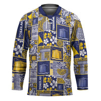 Tokelau Manuia te Kilihimahi Hockey Jersey Pacific Patchwork Xmas Vibes LT9 Unisex Blue - Polynesian Pride