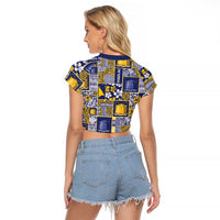 Tokelau Manuia te Kilihimahi Raglan Cropped T Shirt Pacific Patchwork Xmas Vibes LT9 - Polynesian Pride