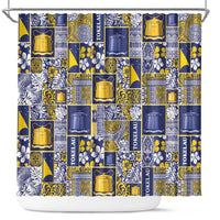 Tokelau Manuia te Kilihimahi Shower Curtain Pacific Patchwork Xmas Vibes - Polynesian Pride