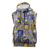 Tokelau Manuia te Kilihimahi Sleeveless Hoodie Pacific Patchwork Xmas Vibes LT9 Blue - Polynesian Pride