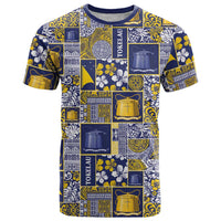 Tokelau Manuia te Kilihimahi T Shirt Pacific Patchwork Xmas Vibes LT9 Blue - Polynesian Pride