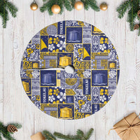 Tokelau Manuia te Kilihimahi Tree Skirt Pacific Patchwork Xmas Vibes LT9 Casual Blue - Polynesian Pride