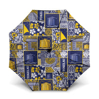 Tokelau Manuia te Kilihimahi Umbrella Pacific Patchwork Xmas Vibes LT9 One Size Folded 11.42 inch Opened Diameter 37.4 inch Blue - Polynesian Pride