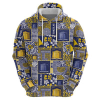 Tokelau Manuia te Kilihimahi Zip Hoodie Pacific Patchwork Xmas Vibes LT9 - Polynesian Pride