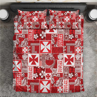 Wallis Et Futuna Kilisimasi Fiefia Bedding Set Pacific Patchwork Xmas Vibes - Polynesian Pride