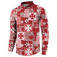 Wallis Et Futuna Kilisimasi Fiefia Button Sweatshirt Pacific Patchwork Xmas Vibes LT9 - Polynesian Pride