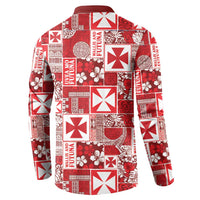 Wallis Et Futuna Kilisimasi Fiefia Button Sweatshirt Pacific Patchwork Xmas Vibes LT9 - Polynesian Pride