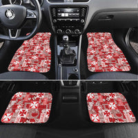 Wallis Et Futuna Kilisimasi Fiefia Car Mats Pacific Patchwork Xmas Vibes LT9 Set 4pcs Red - Polynesian Pride