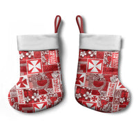 Wallis Et Futuna Kilisimasi Fiefia Christmas Stocking Pacific Patchwork Xmas Vibes - Polynesian Pride
