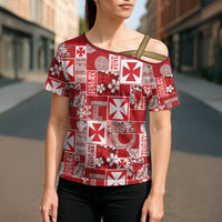 Wallis Et Futuna Kilisimasi Fiefia Cross Shoulder Shirt Pacific Patchwork Xmas Vibes LT9 - Polynesian Pride