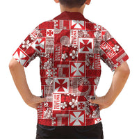 Wallis Et Futuna Kilisimasi Fiefia Family Matching Off The Shoulder Long Sleeve Dress and Hawaiian Shirt Pacific Patchwork Xmas Vibes - Polynesian Pride