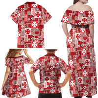Wallis Et Futuna Kilisimasi Fiefia Family Matching Off Shoulder Maxi Dress and Hawaiian Shirt Pacific Patchwork Xmas Vibes - Polynesian Pride
