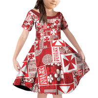 Wallis Et Futuna Kilisimasi Fiefia Family Matching Off Shoulder Short Dress and Hawaiian Shirt Pacific Patchwork Xmas Vibes - Polynesian Pride