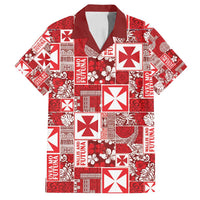 Wallis Et Futuna Kilisimasi Fiefia Family Matching Off Shoulder Short Dress and Hawaiian Shirt Pacific Patchwork Xmas Vibes - Polynesian Pride