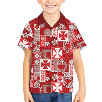 Wallis Et Futuna Kilisimasi Fiefia Family Matching Off Shoulder Short Dress and Hawaiian Shirt Pacific Patchwork Xmas Vibes - Polynesian Pride
