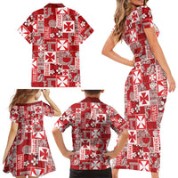 Wallis Et Futuna Kilisimasi Fiefia Family Matching Short Sleeve Bodycon Dress and Hawaiian Shirt Pacific Patchwork Xmas Vibes - Polynesian Pride