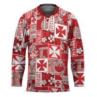 Wallis Et Futuna Kilisimasi Fiefia Hockey Jersey Pacific Patchwork Xmas Vibes LT9 Unisex Red - Polynesian Pride