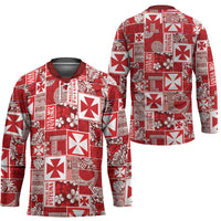 Wallis Et Futuna Kilisimasi Fiefia Hockey Jersey Pacific Patchwork Xmas Vibes - Polynesian Pride