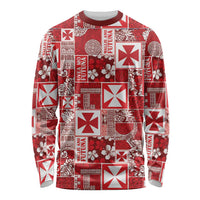 Wallis Et Futuna Kilisimasi Fiefia Long Sleeve Shirt Pacific Patchwork Xmas Vibes LT9 Unisex Red - Polynesian Pride