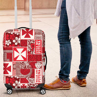 Wallis Et Futuna Kilisimasi Fiefia Luggage Cover Pacific Patchwork Xmas Vibes - Polynesian Pride