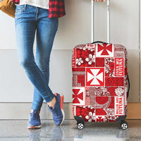 Wallis Et Futuna Kilisimasi Fiefia Luggage Cover Pacific Patchwork Xmas Vibes - Polynesian Pride
