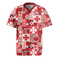 Wallis Et Futuna Kilisimasi Fiefia Rugby Jersey Pacific Patchwork Xmas Vibes LT9 Red - Polynesian Pride