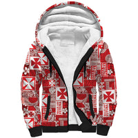 Wallis Et Futuna Kilisimasi Fiefia Sherpa Hoodie Pacific Patchwork Xmas Vibes - Polynesian Pride