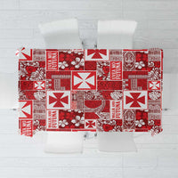 Wallis Et Futuna Kilisimasi Fiefia Tablecloth Pacific Patchwork Xmas Vibes LT9 Red - Polynesian Pride