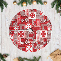 Wallis Et Futuna Kilisimasi Fiefia Tree Skirt Pacific Patchwork Xmas Vibes LT9 Casual Red - Polynesian Pride