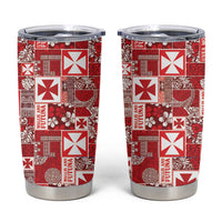 Wallis Et Futuna Kilisimasi Fiefia Tumbler Cup Pacific Patchwork Xmas Vibes - Polynesian Pride