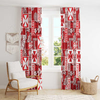 Wallis Et Futuna Kilisimasi Fiefia Window Curtain Pacific Patchwork Xmas Vibes - Polynesian Pride