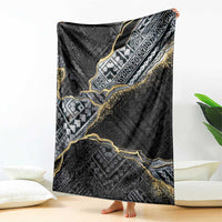 Polynesian Tribal Tattoo Blanket Dark Marble Pattern LT9 - Polynesian Pride