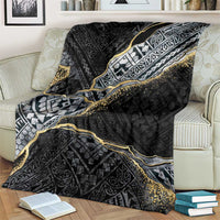 Polynesian Tribal Tattoo Blanket Dark Marble Pattern LT9 - Polynesian Pride