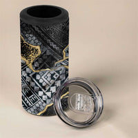 Polynesian Tribal Tattoo 4 in 1 Can Cooler Tumbler Dark Marble Pattern LT9 - Polynesian Pride