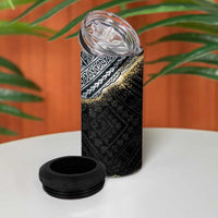 Polynesian Tribal Tattoo 4 in 1 Can Cooler Tumbler Dark Marble Pattern LT9 - Polynesian Pride