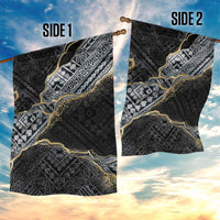 Polynesian Tribal Tattoo Garden Flag Dark Marble Pattern LT9 - Polynesian Pride