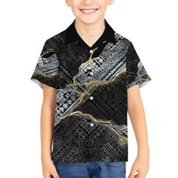 Polynesian Tribal Tattoo Hawaiian Shirt Dark Marble Pattern LT9 - Polynesian Pride
