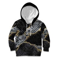 Polynesian Tribal Tattoo Kid Hoodie Dark Marble Pattern