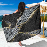 Polynesian Tribal Tattoo Sarong Dark Marble Pattern
