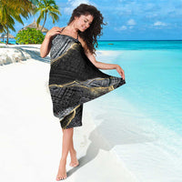 Polynesian Tribal Tattoo Sarong Dark Marble Pattern