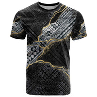 Polynesian Tribal Tattoo T Shirt Dark Marble Pattern