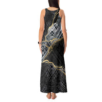 Polynesian Tribal Tattoo Tank Maxi Dress Dark Marble Pattern LT9 - Polynesian Pride