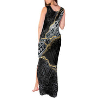 Polynesian Tribal Tattoo Tank Maxi Dress Dark Marble Pattern LT9 - Polynesian Pride