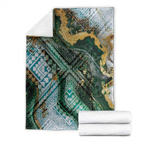 Polynesian Tribal Tattoo Blanket Green Marble Pattern LT9 - Polynesian Pride