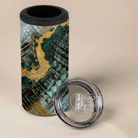 Polynesian Tribal Tattoo 4 in 1 Can Cooler Tumbler Green Marble Pattern LT9 - Polynesian Pride