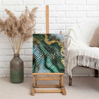 Polynesian Tribal Tattoo Canvas Wall Art Green Marble Pattern LT9 - Polynesian Pride