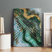 Polynesian Tribal Tattoo Canvas Wall Art Green Marble Pattern LT9 - Polynesian Pride